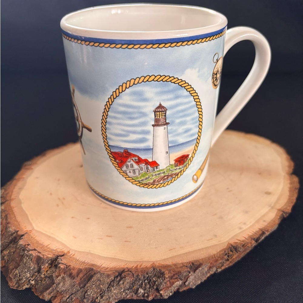 Vintage Portland Maine Lighthouse Themed Ceramic Mug
